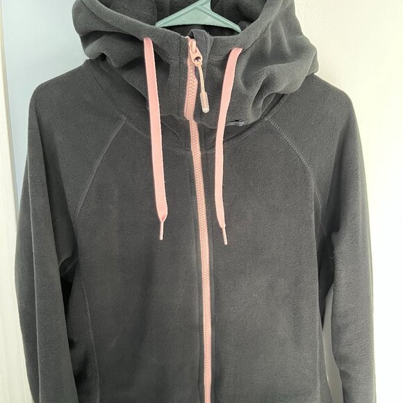 Roxy Women's Zip-up Fleece Hooded Jacket Size XL Black New without tags - Picture 2 of 4